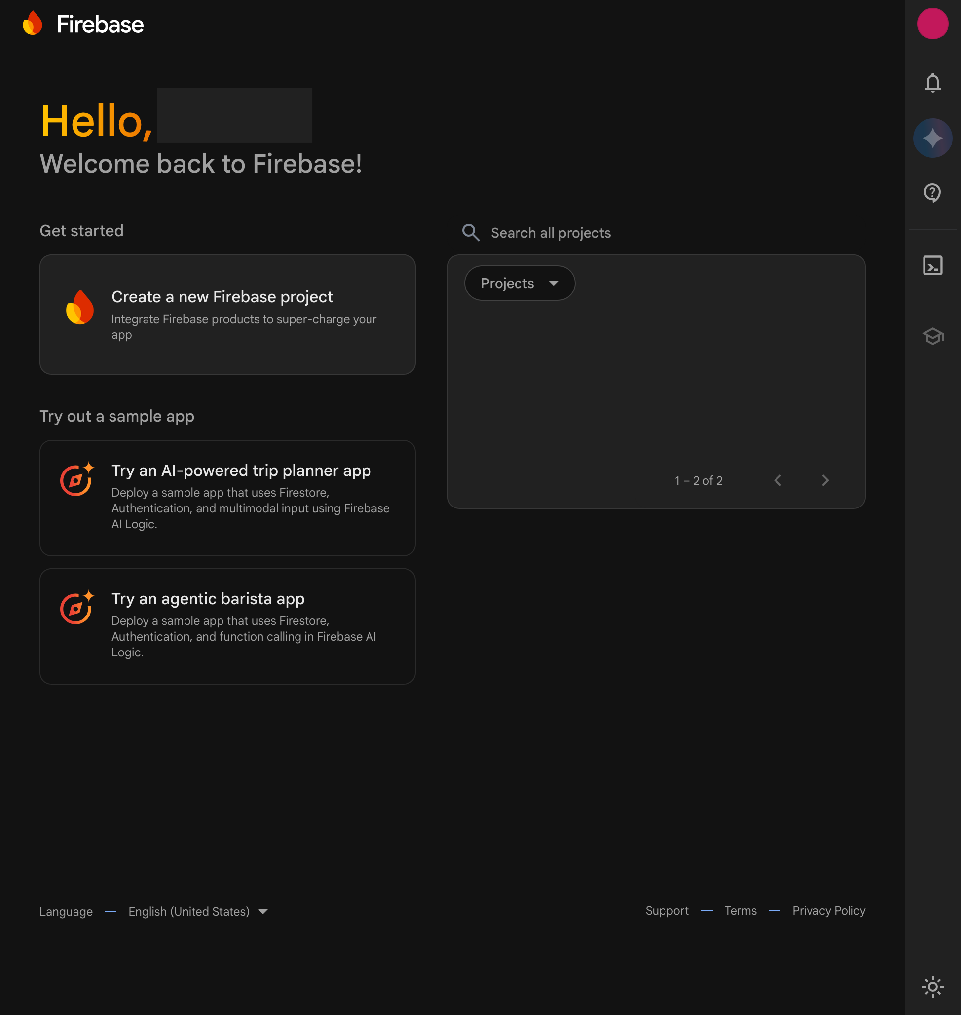 Firebase Dashboard